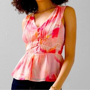 White House Black Market Ruched Waist Blouse